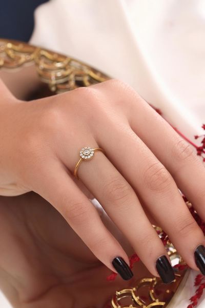 Tasarım Gümüş Yüzük Gold