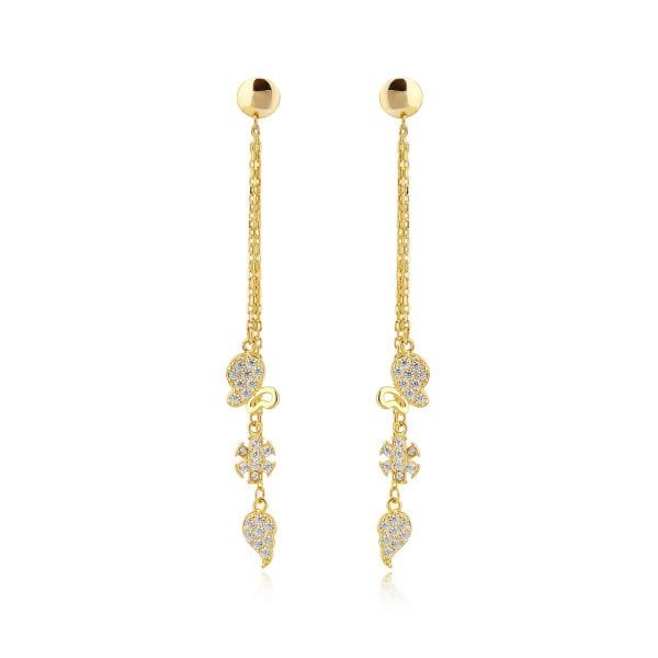 Kelebek Figürlü Sallantılı Küpe