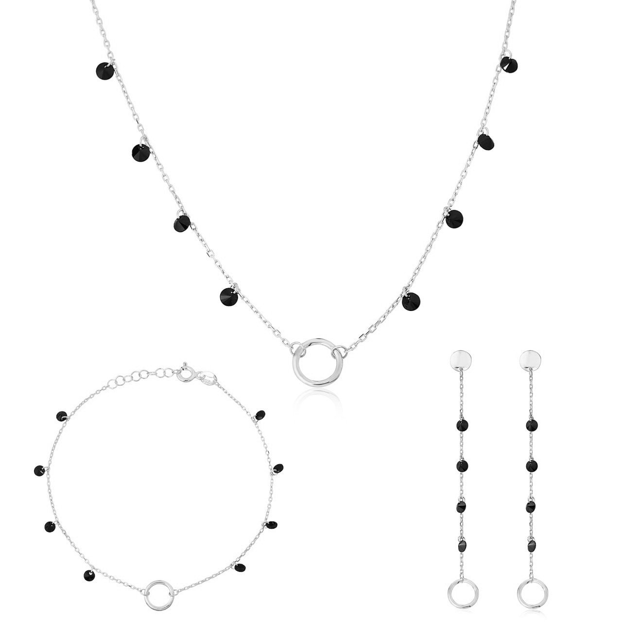 Halka Detaylı Gümüş Set