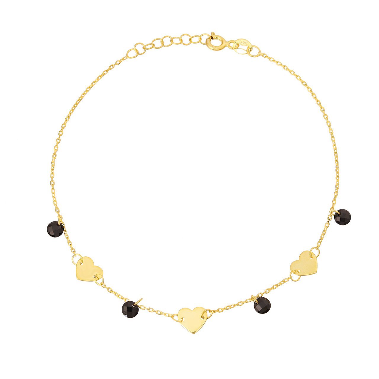 Kalp Detaylı Gümüş Bileklik