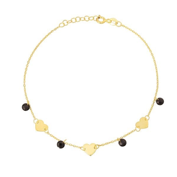 Kalp Detaylı Gümüş Bileklik