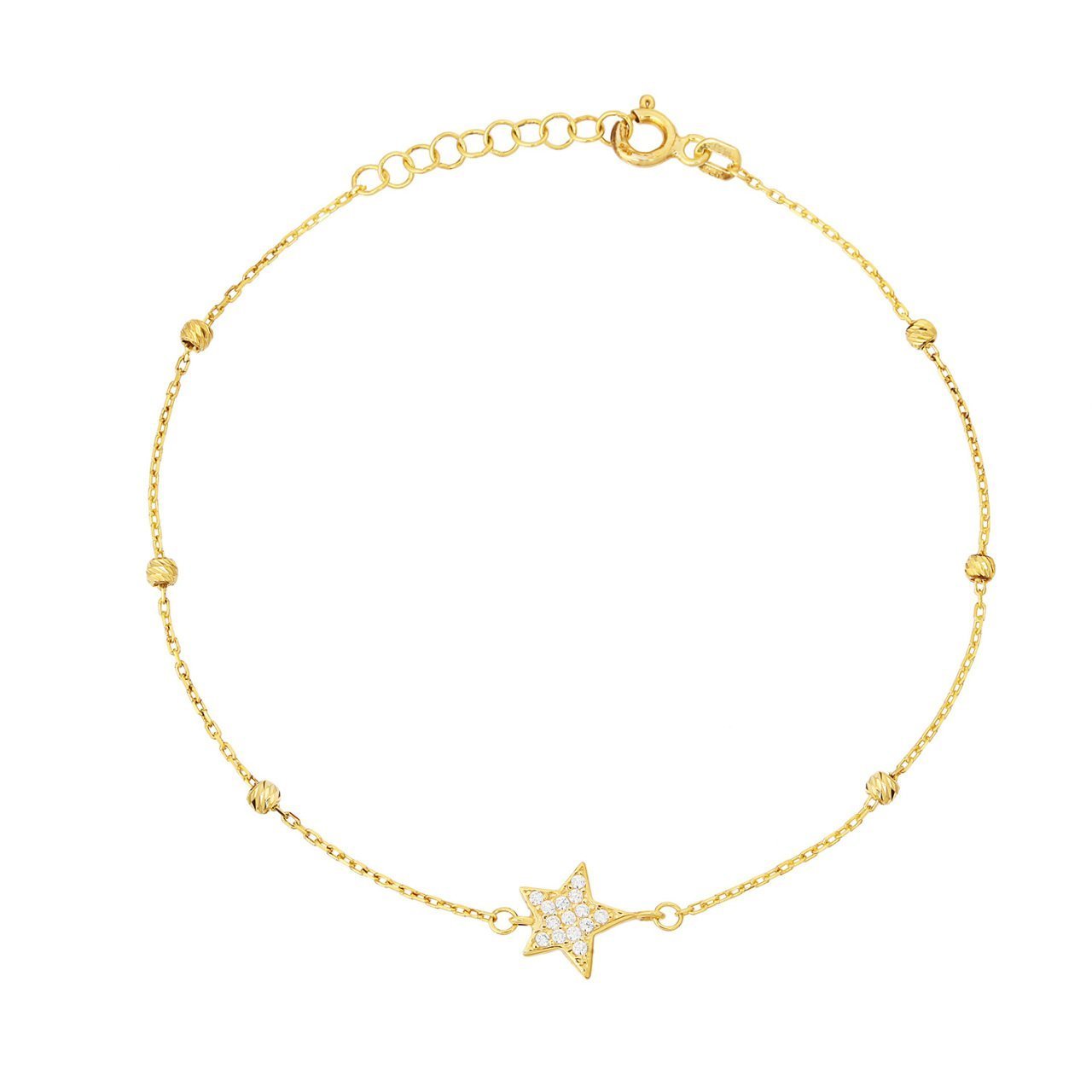 Dorika Toplu Yıldız Figürlü Altın Kaplama Bileklik