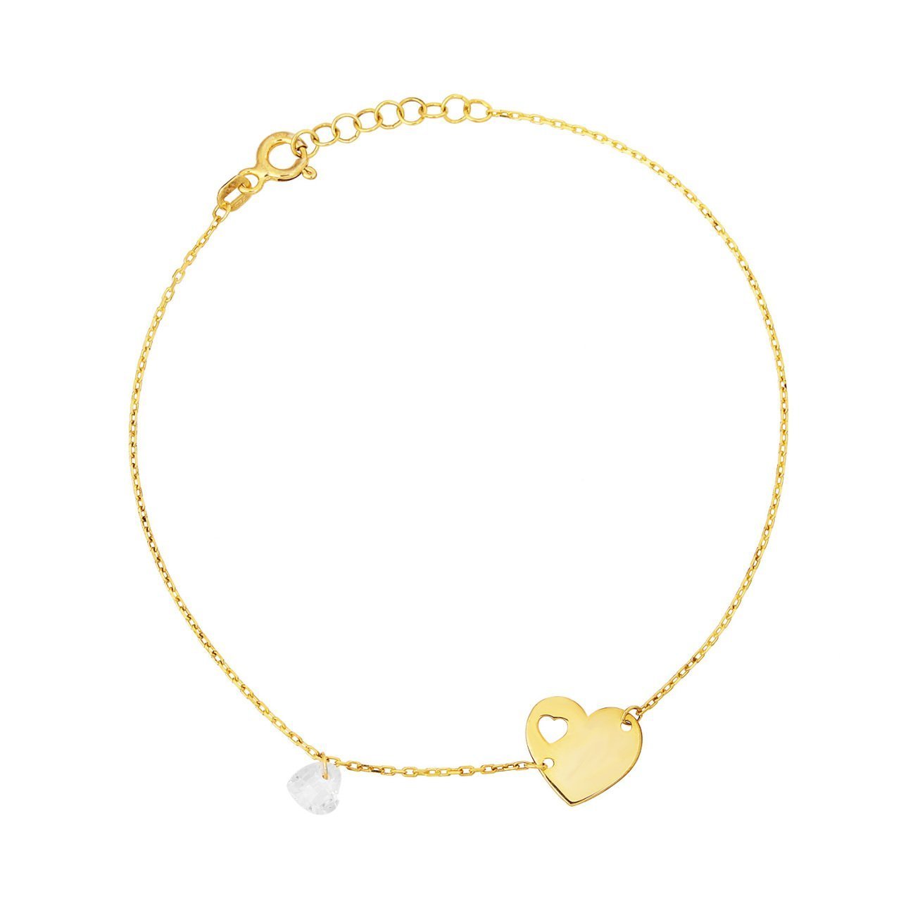 Kalp Figürlü Gümüş Bileklik