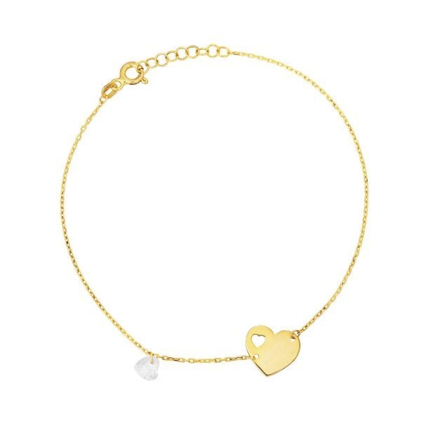 Kalp Figürlü Gümüş Bileklik