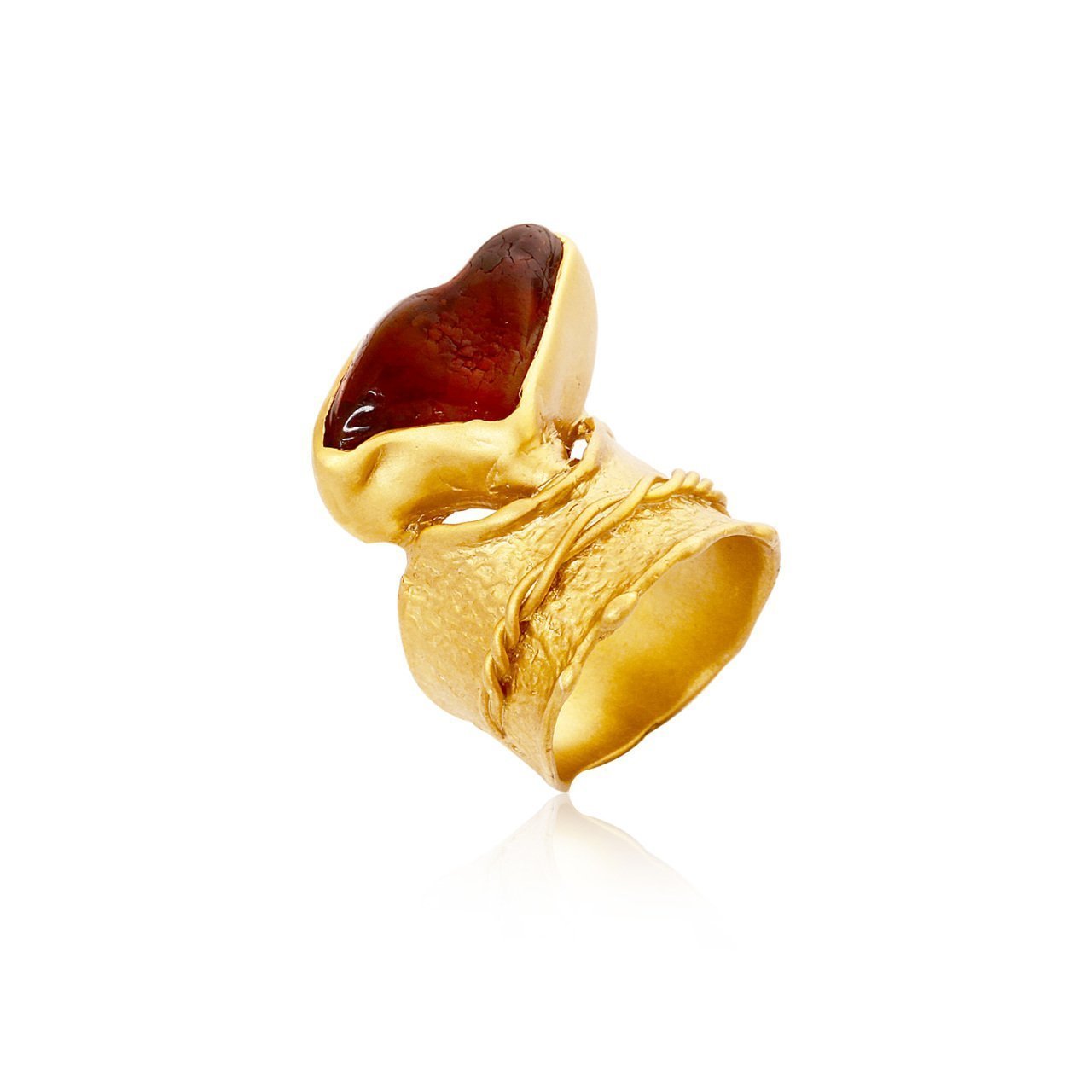 Kehribar Taşlı Yüzük