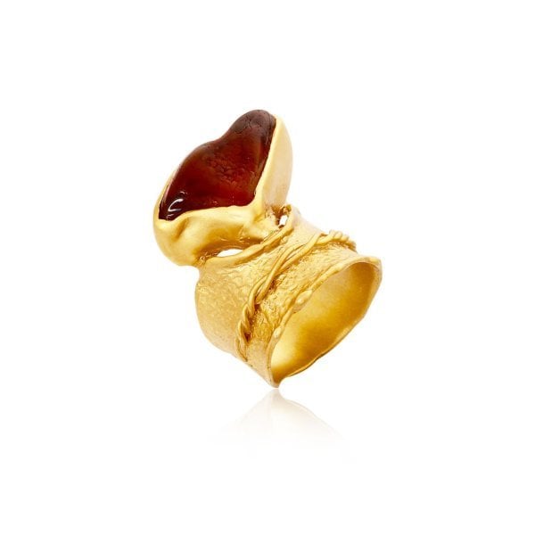 Kehribar Taşlı Yüzük