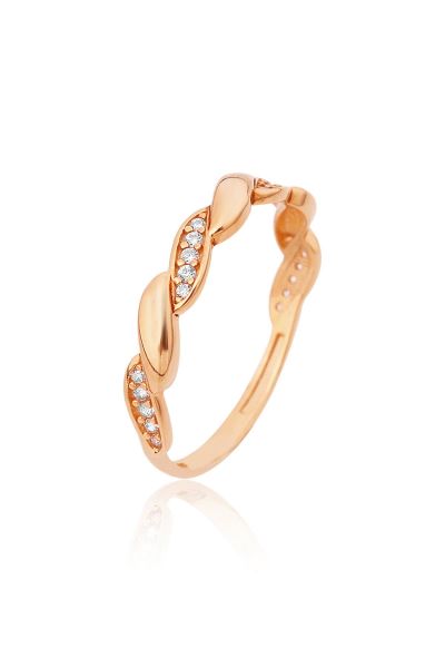 Zirkon Taşlı Tasarım Yüzük Rose