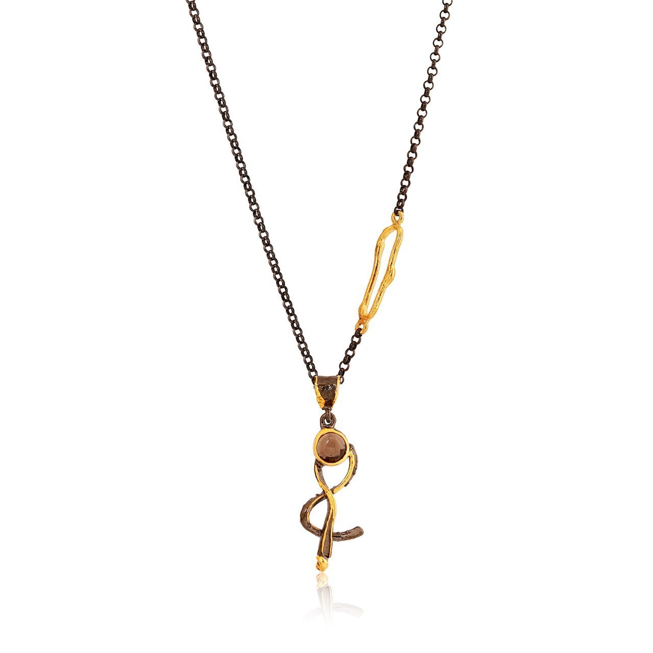 Doğal Turmalin Taşlı Gümüş Kolye