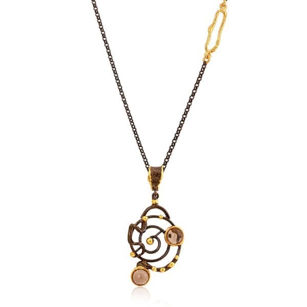 Doğal Turmalin Taşlı Gümüş Kolye