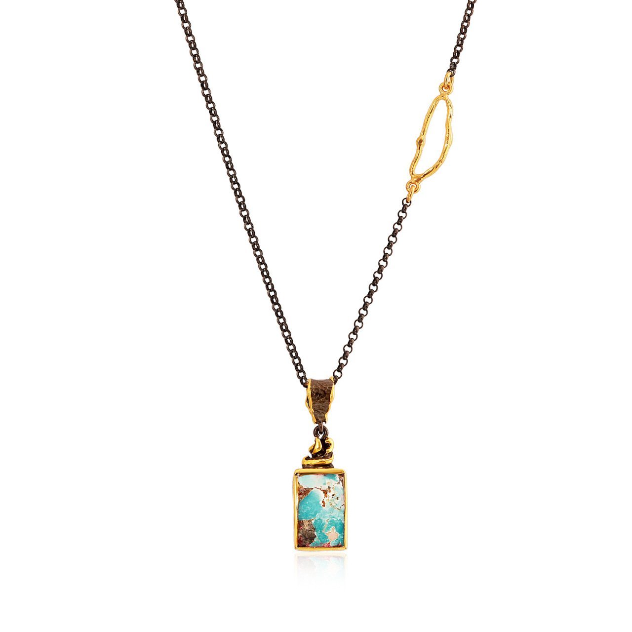 Doğal Firuze Taşlı Kolye