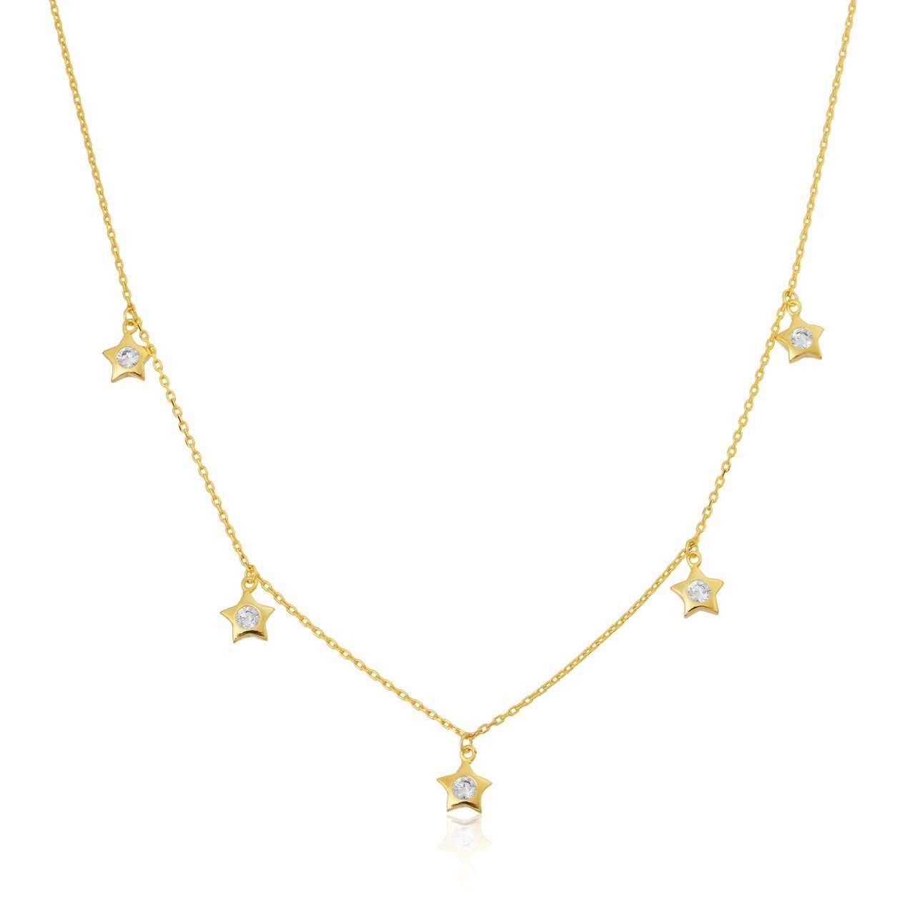 Yıldız Figürlü Zirkon Taşlı Kolye
