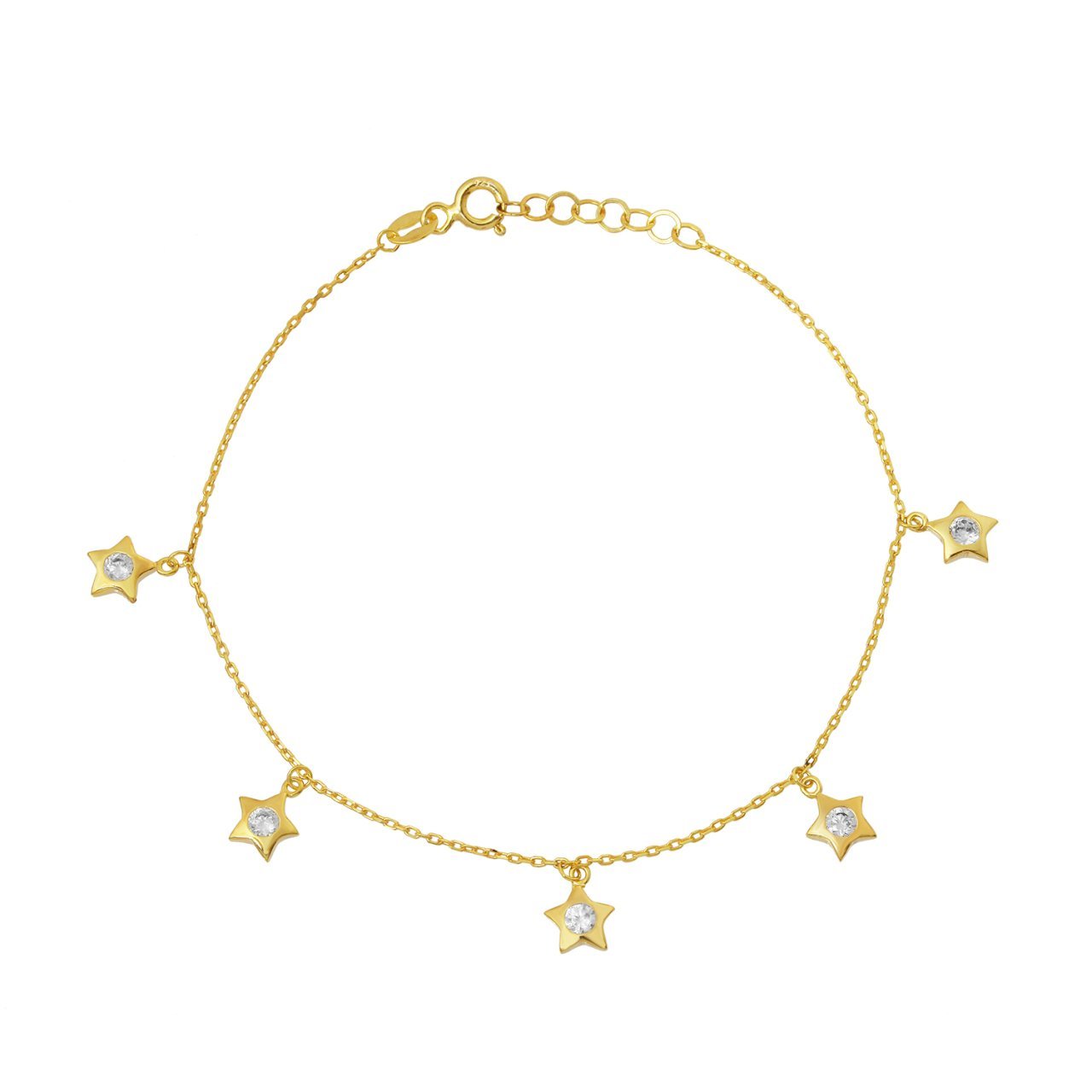 Zirkon Taşlı Yıldız Figürlü Bileklik