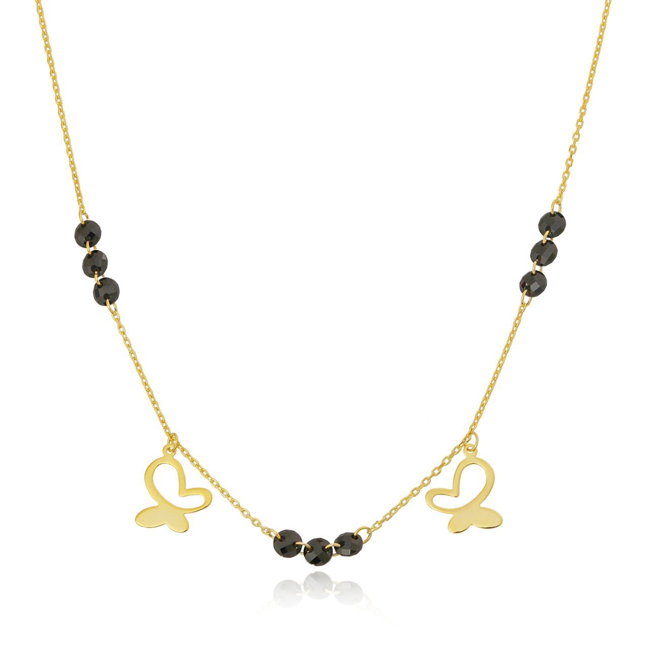 Kelebek Detaylı Gümüş Kolye