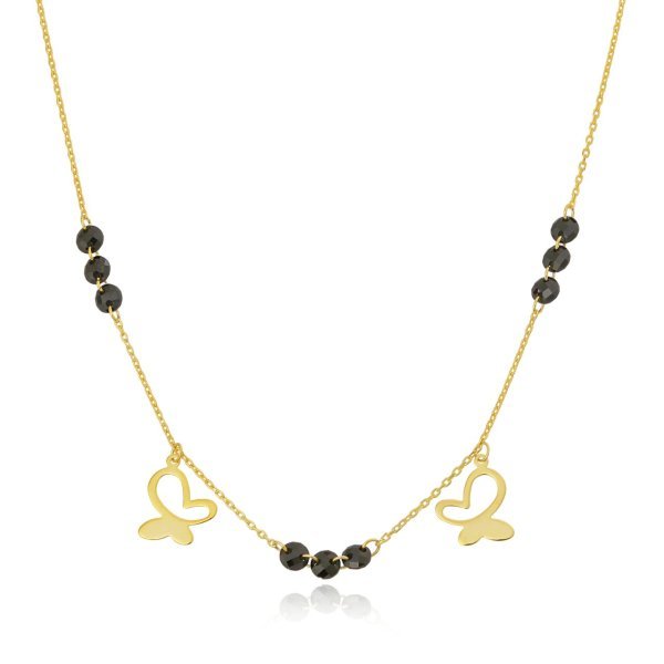 Kelebek Detaylı Gümüş Kolye