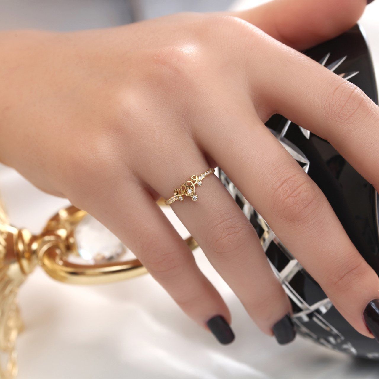 Tasarım Gümüş Yüzük Gold