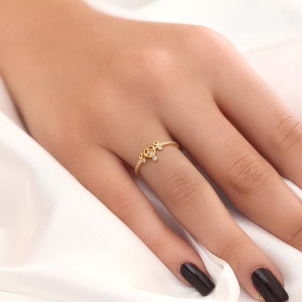 Tasarım Gümüş Yüzük Gold