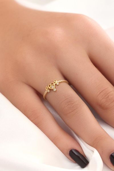 Tasarım Gümüş Yüzük Gold