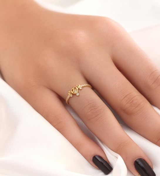 Tasarım Gümüş Yüzük Gold