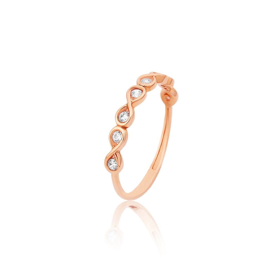 Sonsuzluk Figürlü Gümüş Yüzük Rose