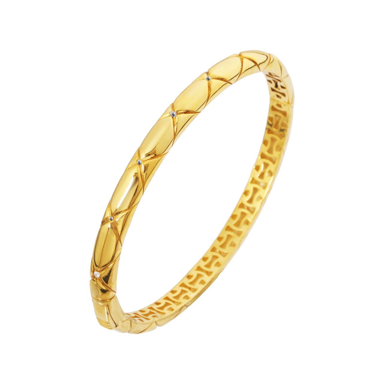 Taşlı Kilitli Gümüş Bilezik