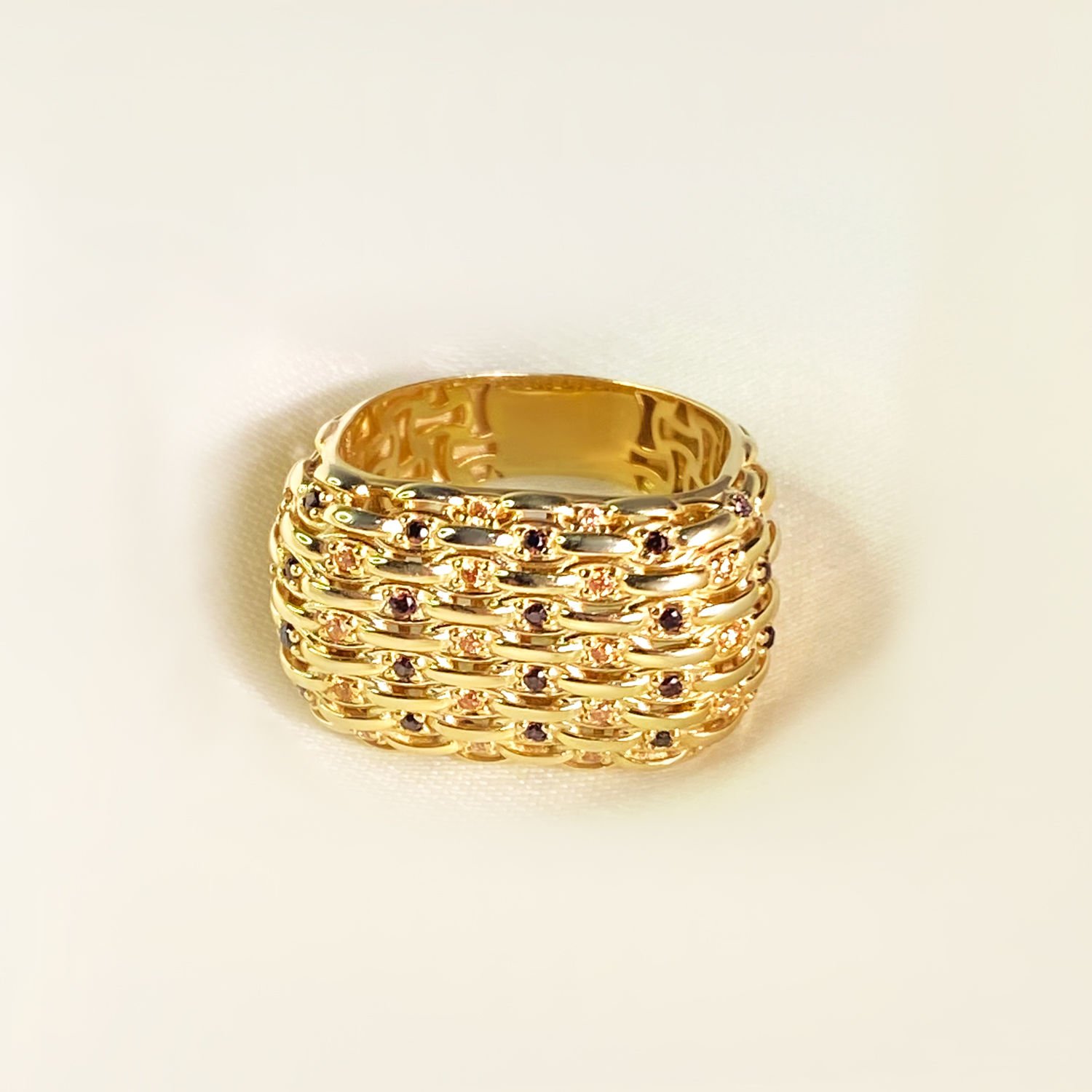 Gümüş Fantezi Dikdörtgen Yüzük