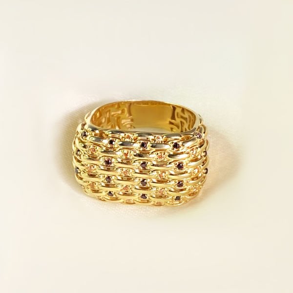 Gümüş Fantezi Dikdörtgen Yüzük