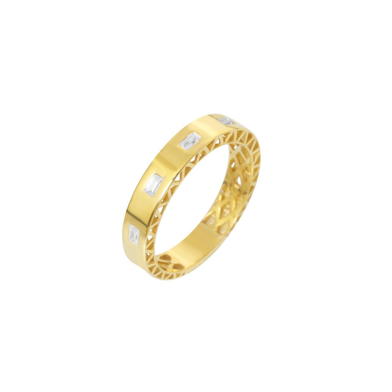 Baget Taşlı İnce Gümüş Yüzük