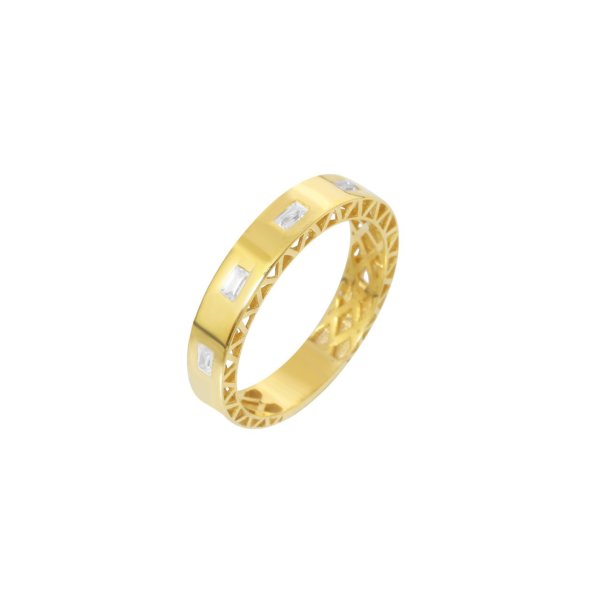 Baget Taşlı İnce Gümüş Yüzük