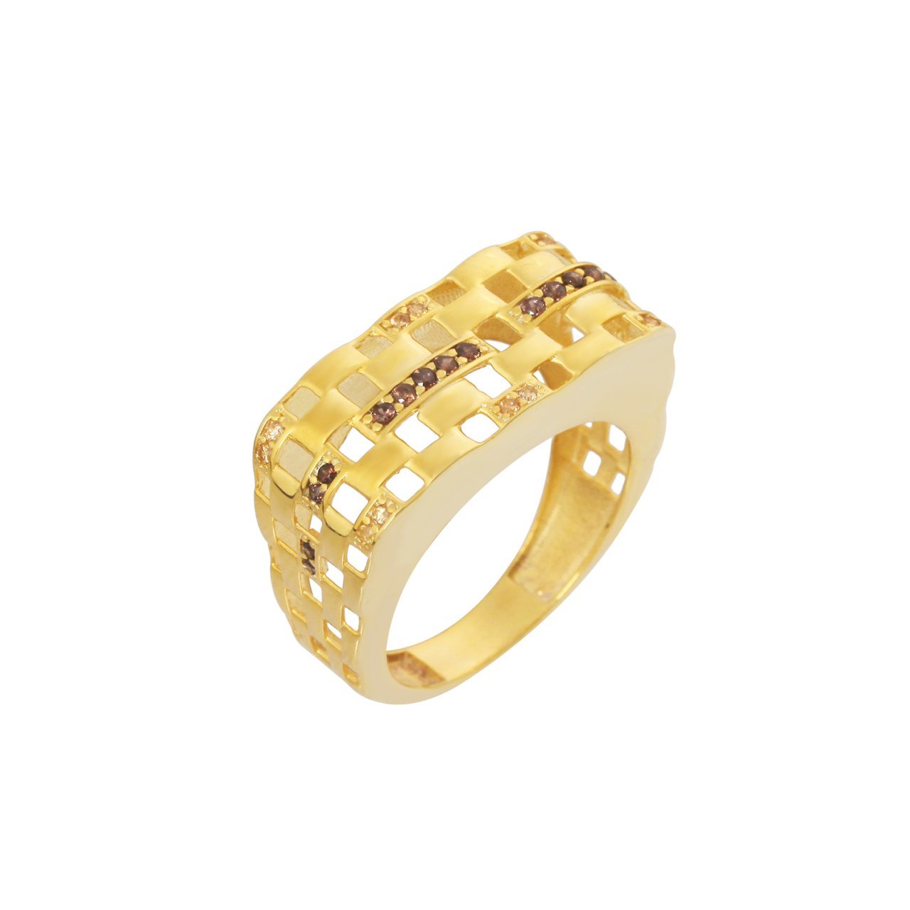 Dikdörtgen Model Taşlı Gümüş Yüzük