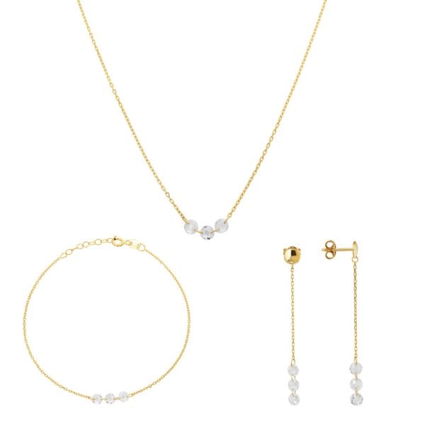 Taşlı Gümüş Set