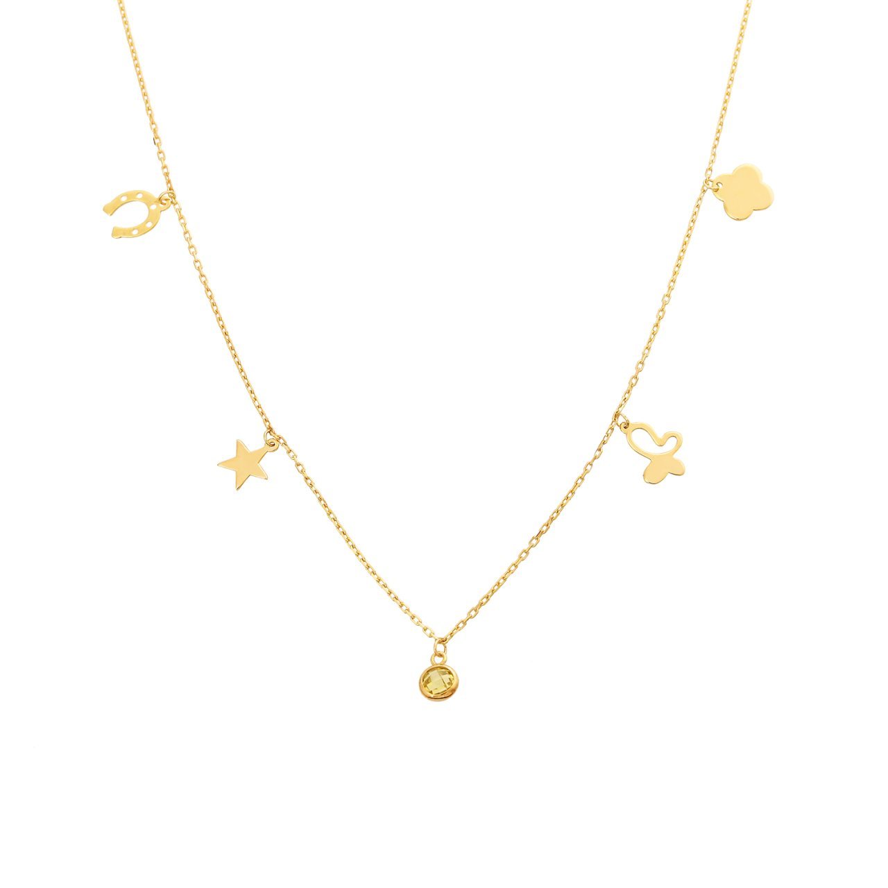 Tek Taşlı Gümüş Kolye