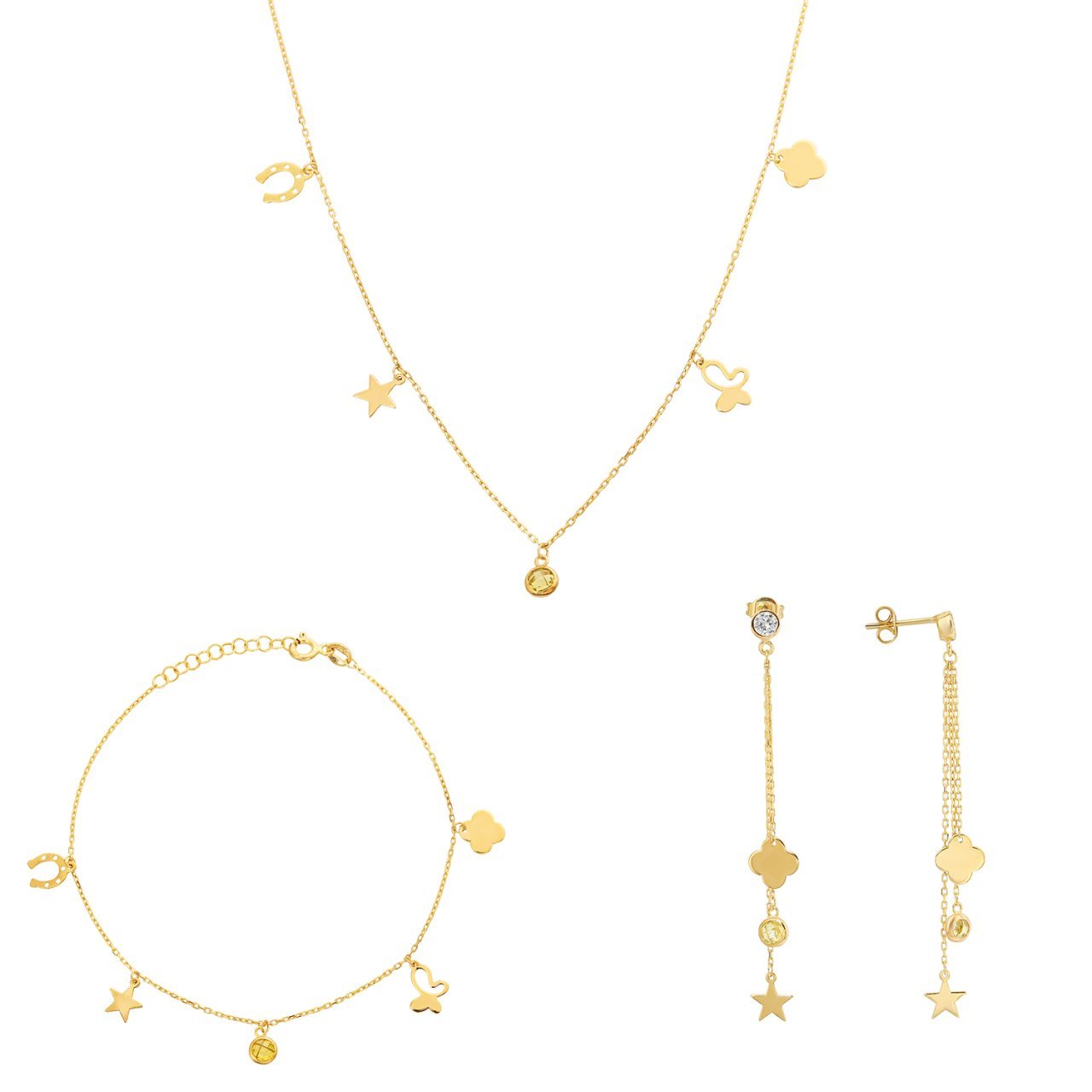 Tek Taşlı Gümüş Set