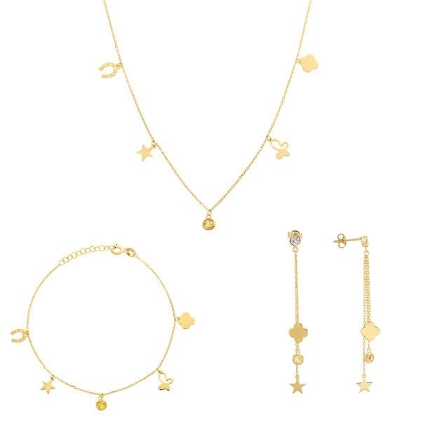 Tek Taşlı Gümüş Set