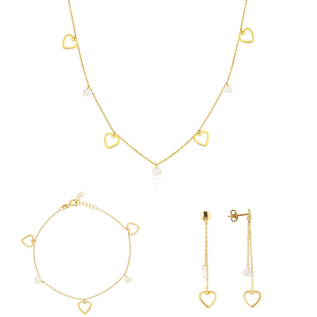 Hafif Model Kalpli Gümüş Set