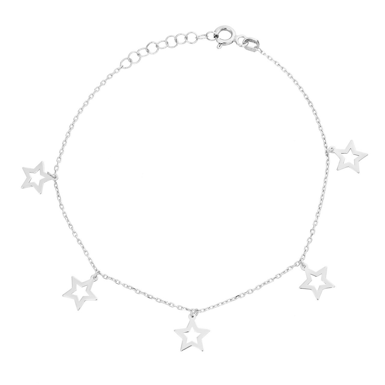 Hafif Model Yıldızlı Gümüş Bileklik