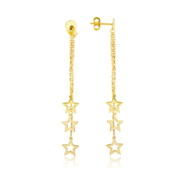 Hafif Model Yıldızlı Gümüş Küpe