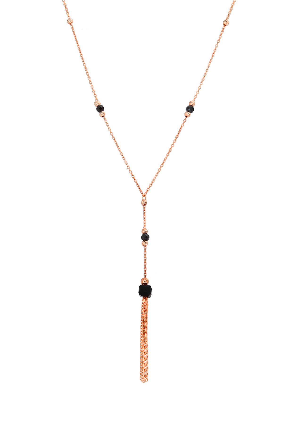 Siyah Oniks Taşlı Gümüş Kolye