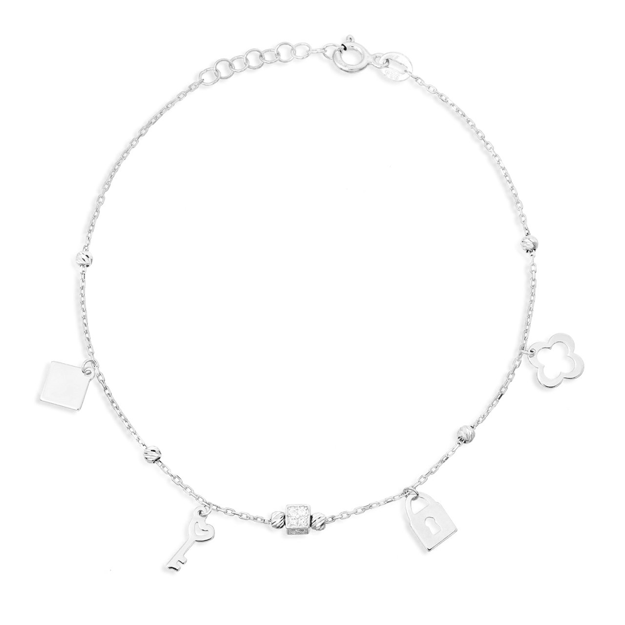 Gümüş Zirkon Taşlı Bileklik