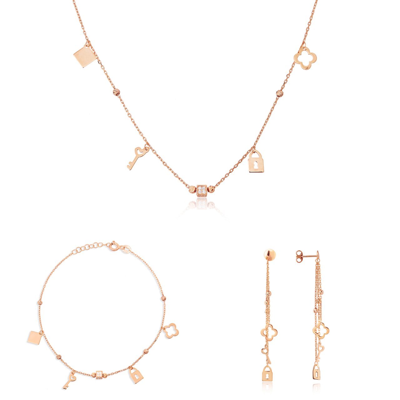 Gümüş Zirkon Taşlı Set