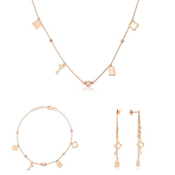 Gümüş Zirkon Taşlı Set