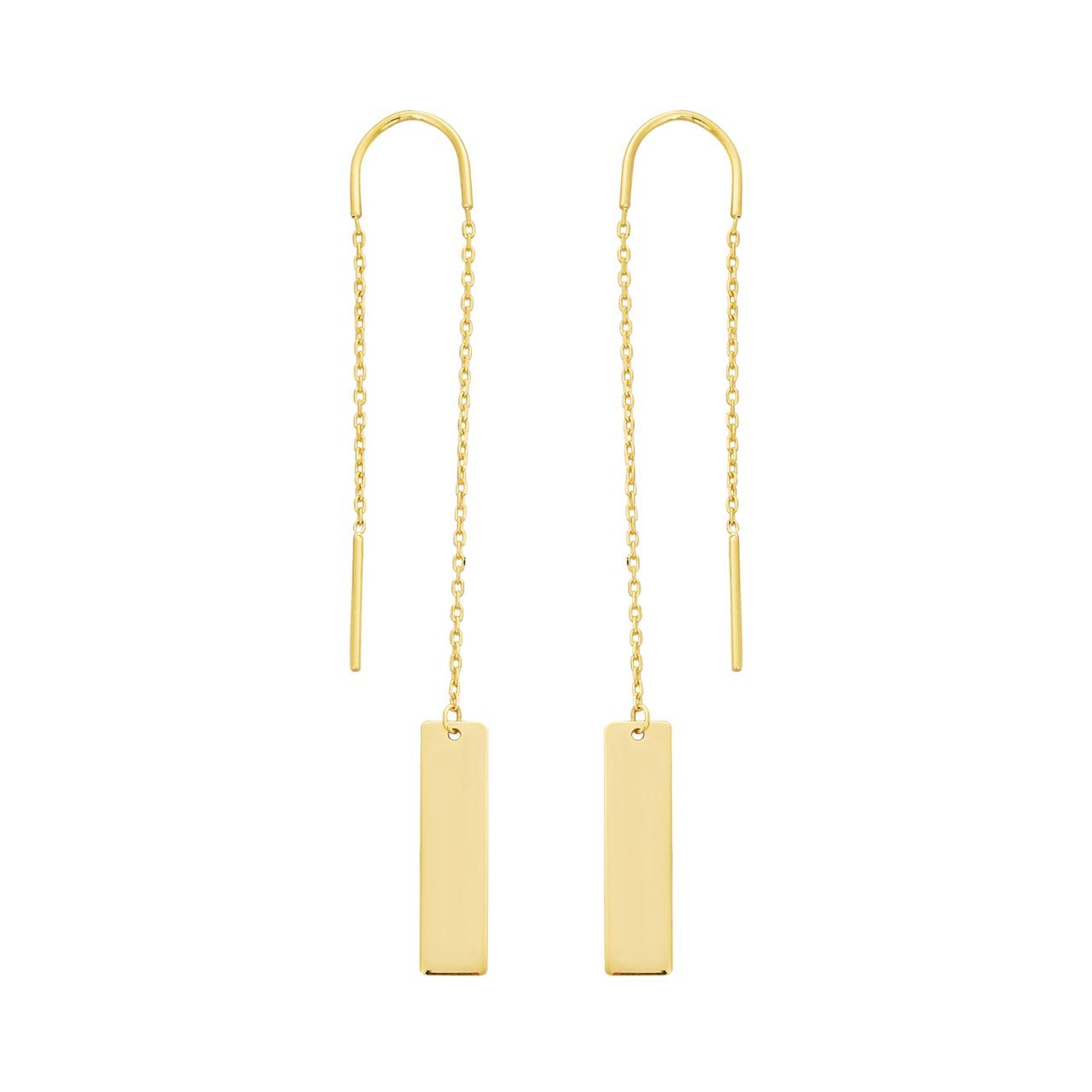 Dikdörtgen Detaylı Gümüş Küpe