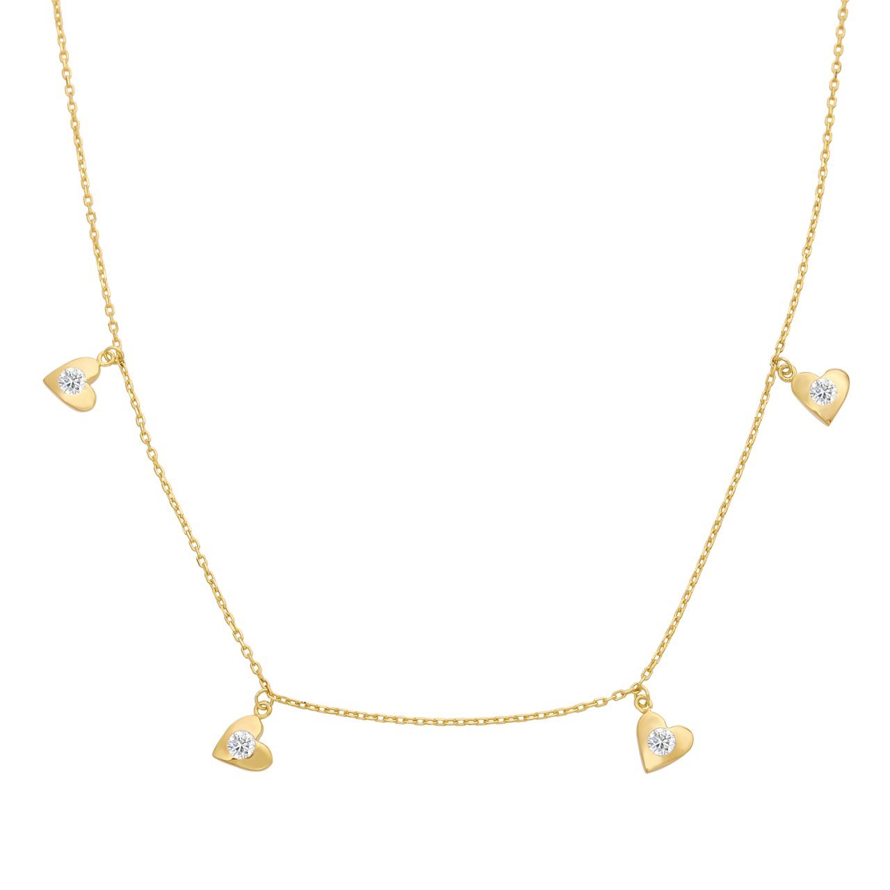 Kalpli Taşlı Gümüş Kolye