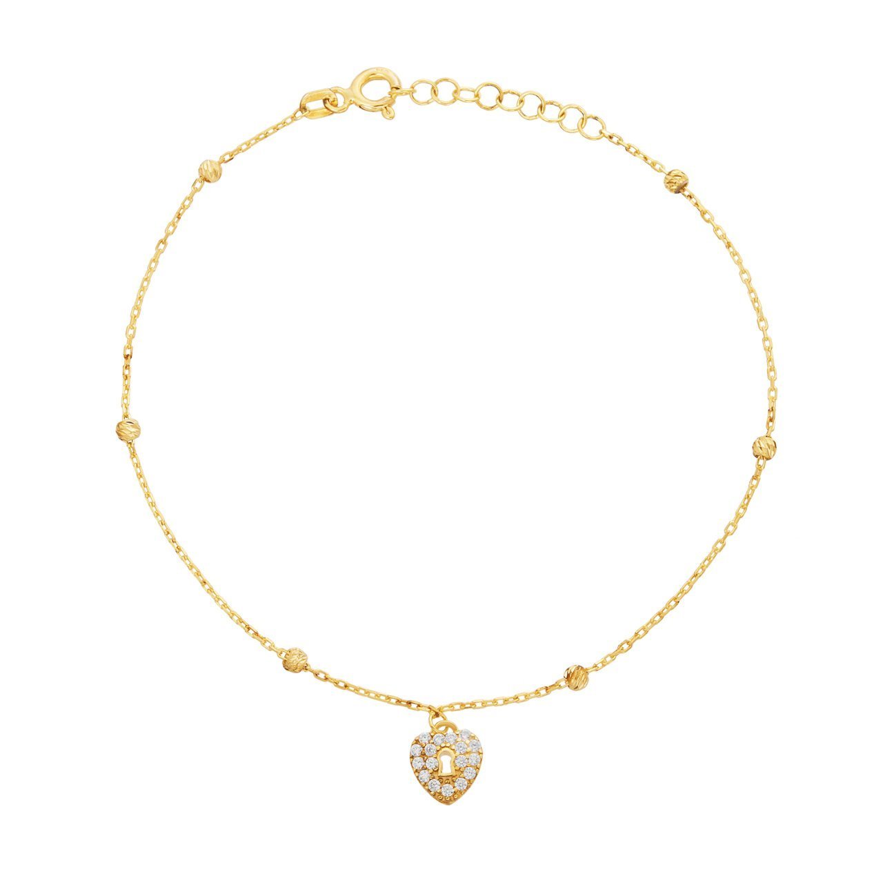 Kalpli Kilit Detaylı Gümüş Bileklik