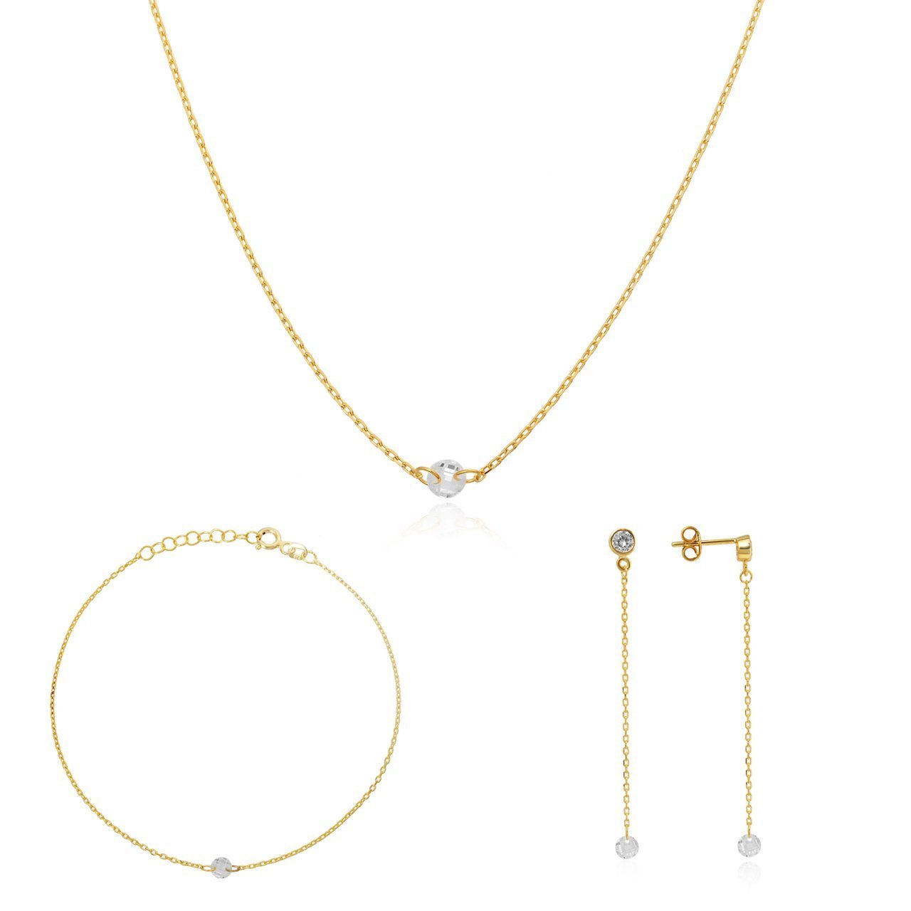 Tektaşlı Gümüş Set