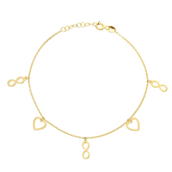 Kalp & Sonsuzluk Figürlü Gümüş Bileklik