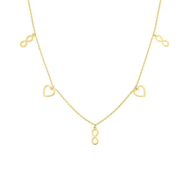 Kalp & Sonsuzluk Figürlü Gümüş Kolye