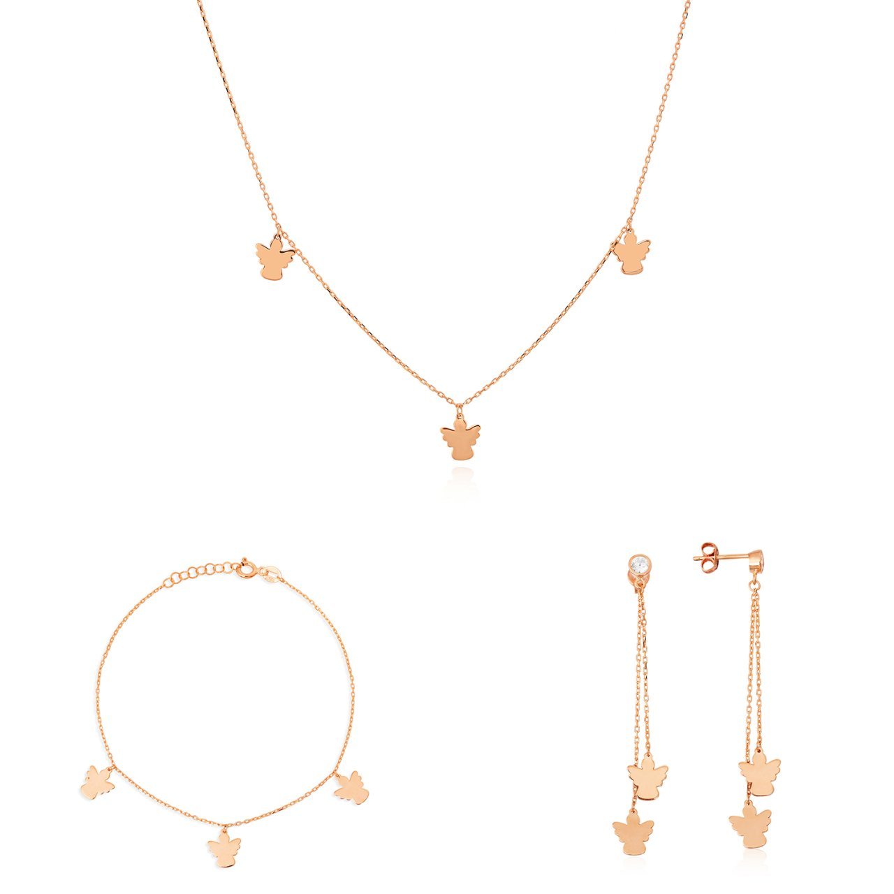 Melek Figürlü Gümüş Set