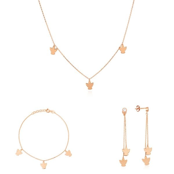 Melek Figürlü Gümüş Set