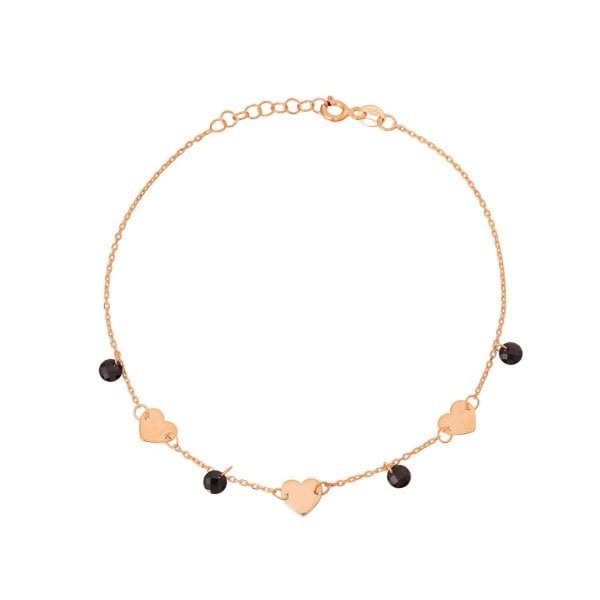 Kalp Detaylı Gümüş Bileklik