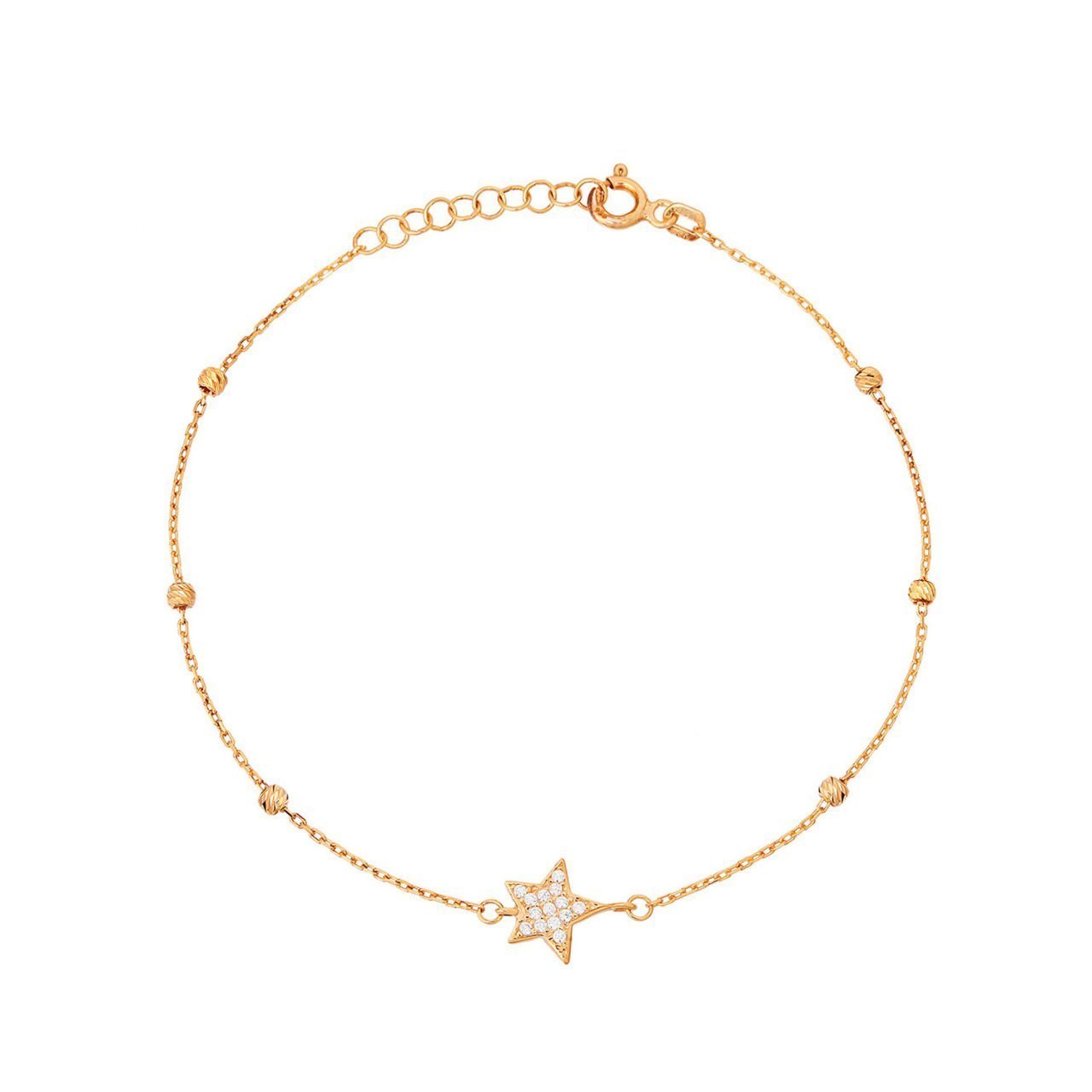 Dorika Toplu Yıldız Figürlü Rose Kaplama Bileklik